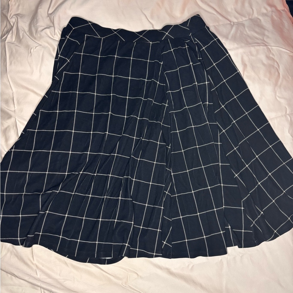 Torrid Black and White Checkered A-Line Skirt